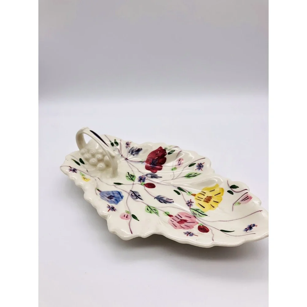 Blue Ridge China Southern Potteries Cottage Core Celery Relish Nappy Dish Floral